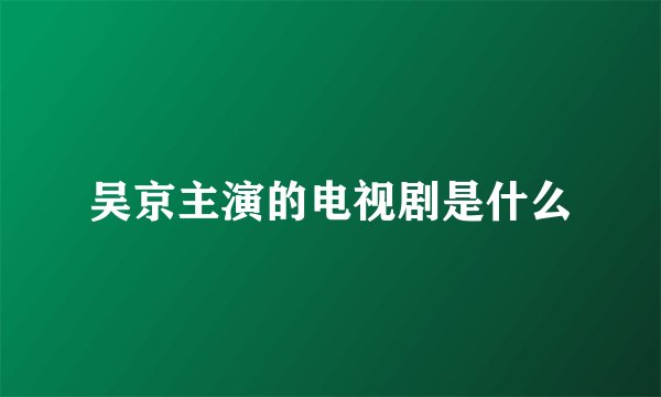 吴京主演的电视剧是什么