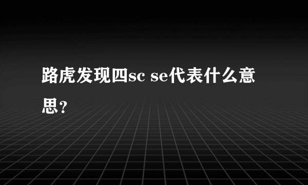 路虎发现四sc se代表什么意思？