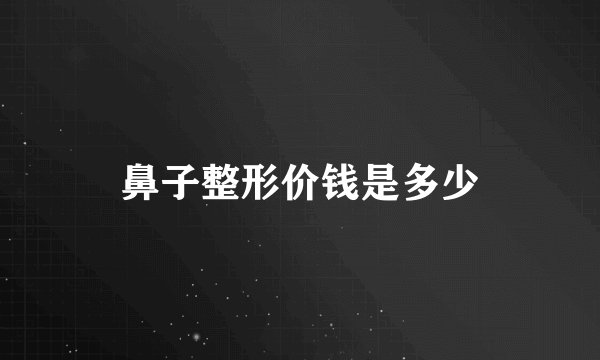 鼻子整形价钱是多少