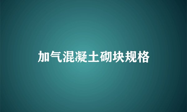 加气混凝土砌块规格