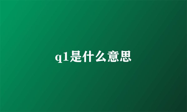 q1是什么意思