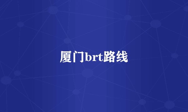 厦门brt路线