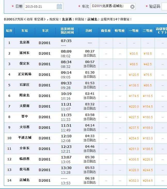 动车d2001在那些站点停车