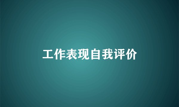 工作表现自我评价