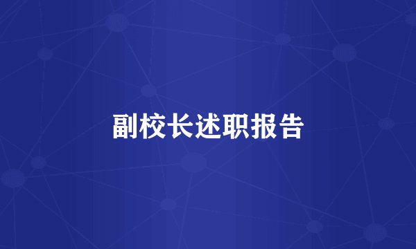 副校长述职报告