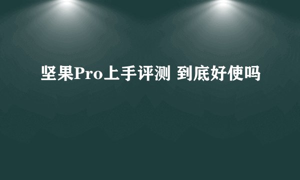 坚果Pro上手评测 到底好使吗