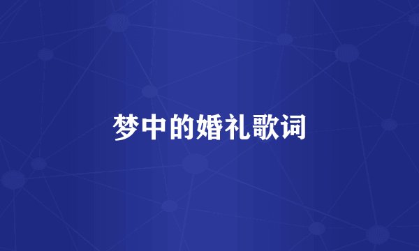 梦中的婚礼歌词