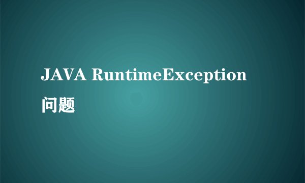 JAVA RuntimeException 问题
