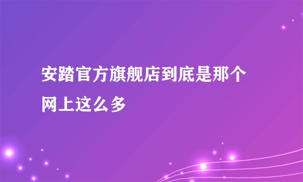 安踏官方旗舰店到底是那个 网上这么多