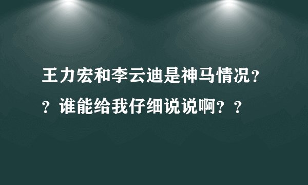 王力宏和李云迪是神马情况？？谁能给我仔细说说啊？？
