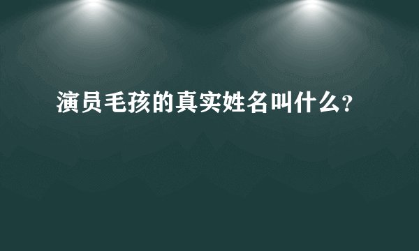 演员毛孩的真实姓名叫什么？