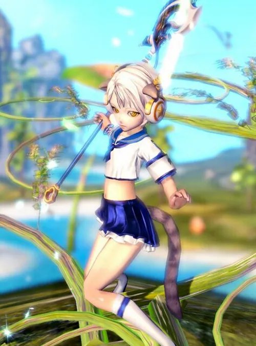 剑灵校服时装蓝色版欣赏 个性萝莉玩转时尚