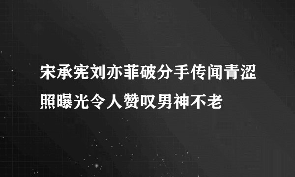 宋承宪刘亦菲破分手传闻青涩照曝光令人赞叹男神不老