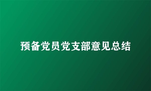预备党员党支部意见总结