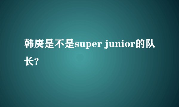 韩庚是不是super junior的队长?