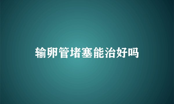 输卵管堵塞能治好吗