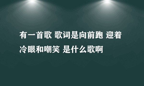 有一首歌 歌词是向前跑 迎着冷眼和嘲笑 是什么歌啊