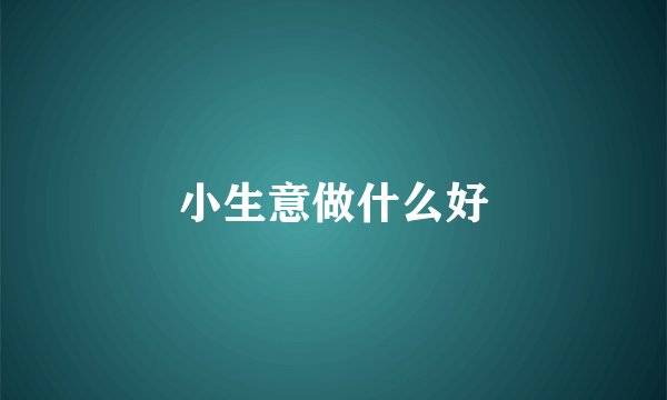 小生意做什么好