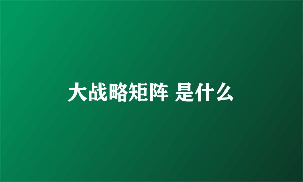 大战略矩阵 是什么