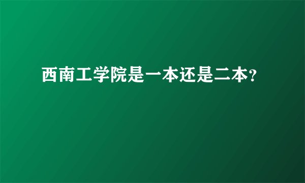 西南工学院是一本还是二本？