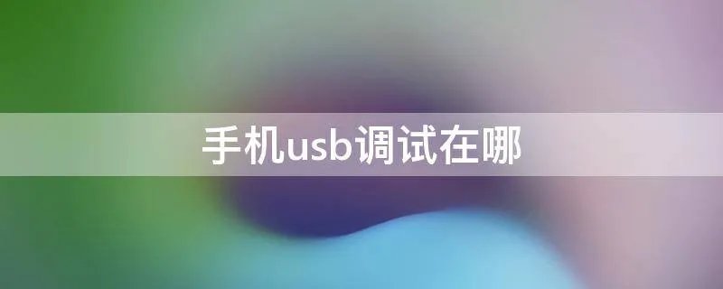 手机usb调试在哪