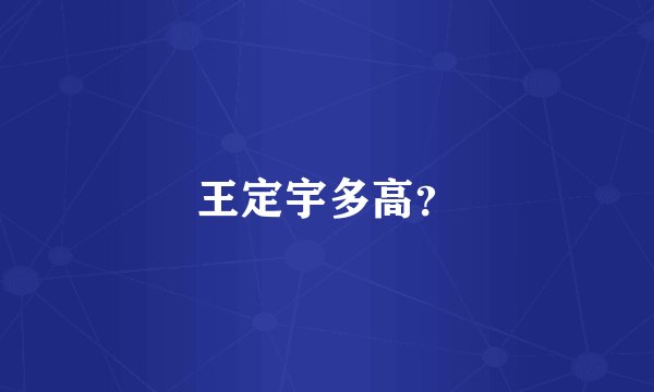 王定宇多高？