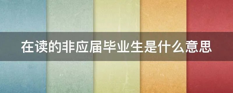 在读的非应届毕业生是什么意思