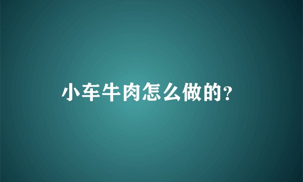 小车牛肉怎么做的？