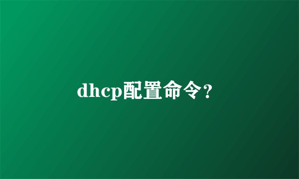 dhcp配置命令？