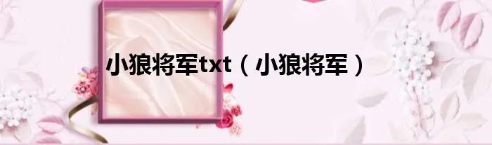 小狼将军txt（小狼将军）
