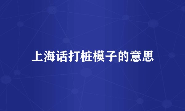 上海话打桩模子的意思