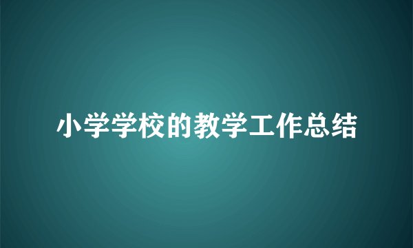 小学学校的教学工作总结
