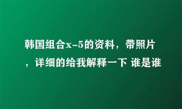 韩国组合x-5的资料，带照片，详细的给我解释一下 谁是谁