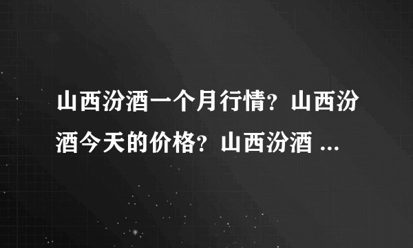山西汾酒一个月行情？山西汾酒今天的价格？山西汾酒 上涨逻辑？