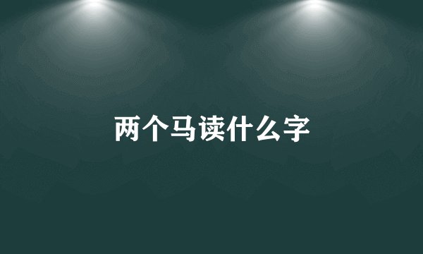 两个马读什么字