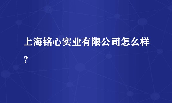 上海铭心实业有限公司怎么样？