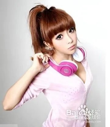 齐刘海直发发型扎法大全