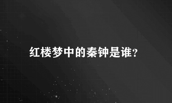 红楼梦中的秦钟是谁？