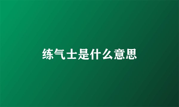 练气士是什么意思