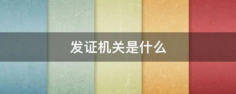 发证机关是什么