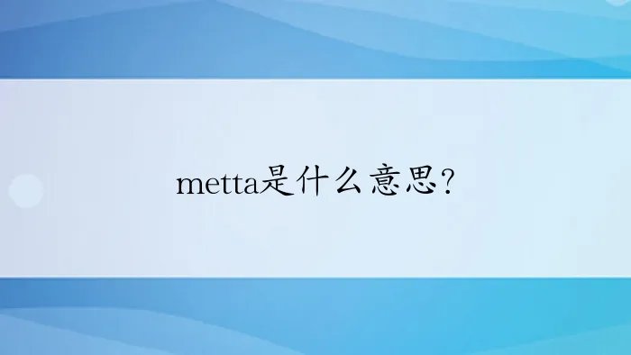 metta是什么意思？