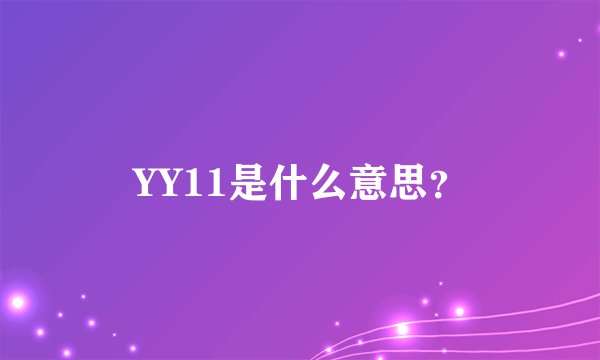 YY11是什么意思？