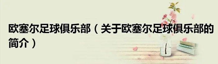 欧塞尔足球俱乐部（关于欧塞尔足球俱乐部的简介）