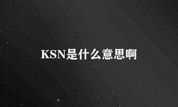 KSN是什么意思啊