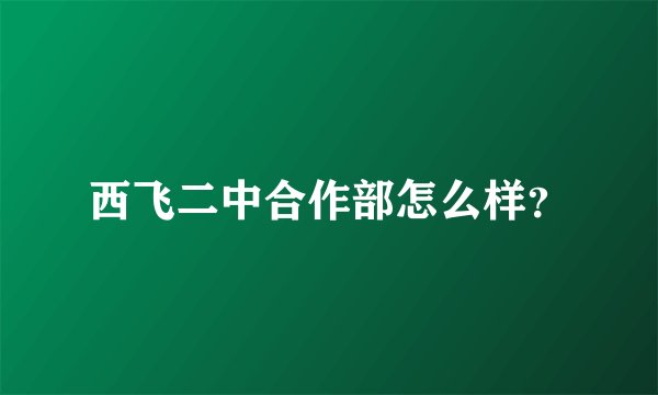 西飞二中合作部怎么样？
