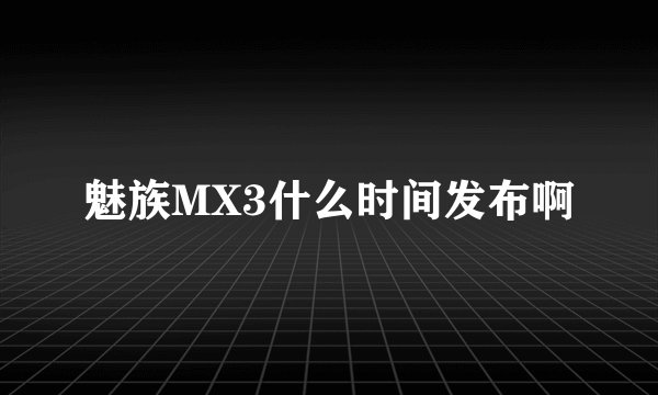 魅族MX3什么时间发布啊