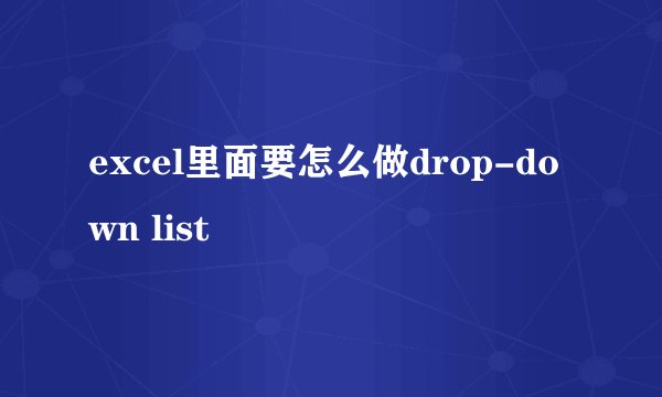 excel里面要怎么做drop-down list