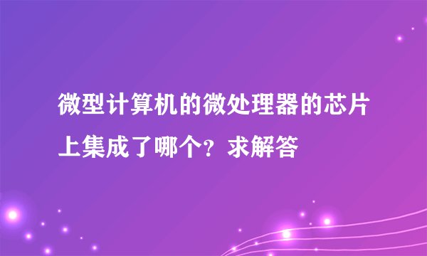 微型计算机的微处理器的芯片上集成了哪个？求解答
