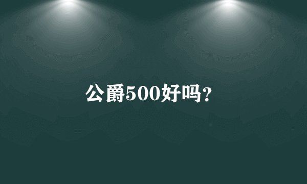 公爵500好吗？