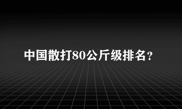 中国散打80公斤级排名？